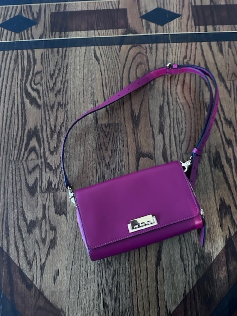 Zac Posen Purple Leather Crossbody Bag